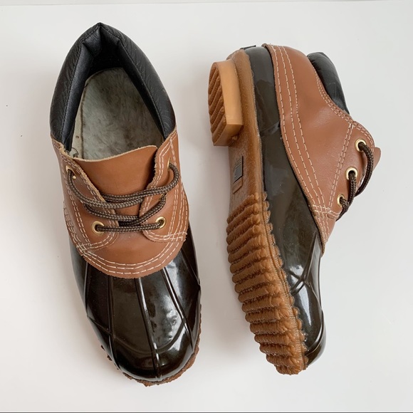 Pro Line Duck Shoe Boots, Brown and Tan, Lace Ties, Size 7 - Picture 3 of 5